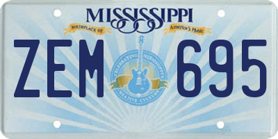 MS license plate ZEM695