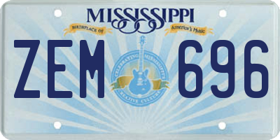MS license plate ZEM696