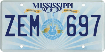 MS license plate ZEM697