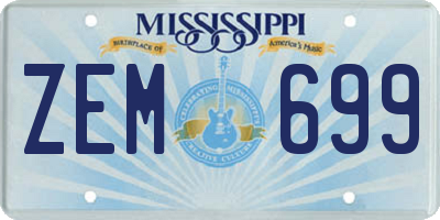 MS license plate ZEM699