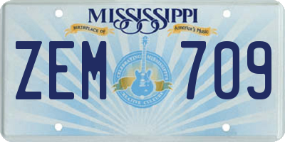 MS license plate ZEM709