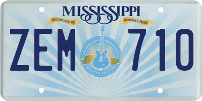 MS license plate ZEM710