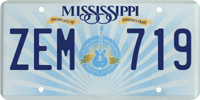 MS license plate ZEM719