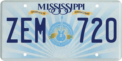 MS license plate ZEM720
