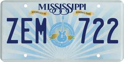 MS license plate ZEM722