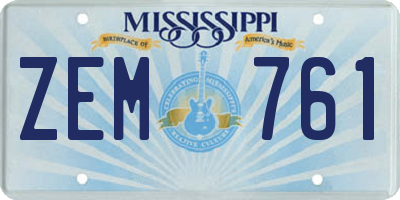 MS license plate ZEM761