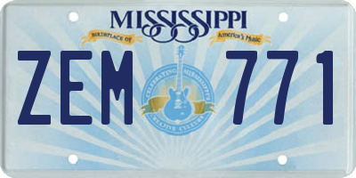 MS license plate ZEM771