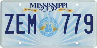 MS license plate ZEM779