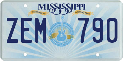 MS license plate ZEM790