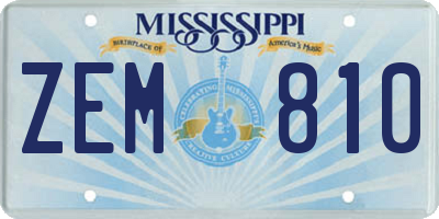MS license plate ZEM810