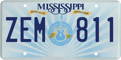 MS license plate ZEM811