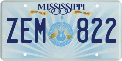 MS license plate ZEM822