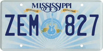 MS license plate ZEM827