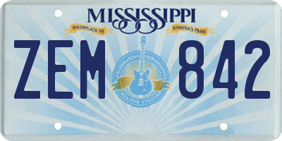 MS license plate ZEM842