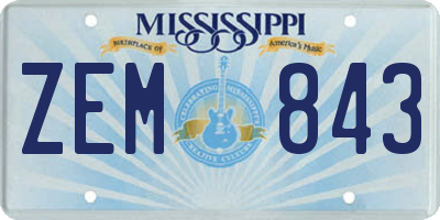 MS license plate ZEM843