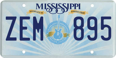 MS license plate ZEM895
