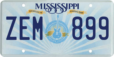 MS license plate ZEM899