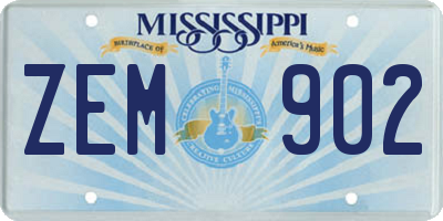 MS license plate ZEM902