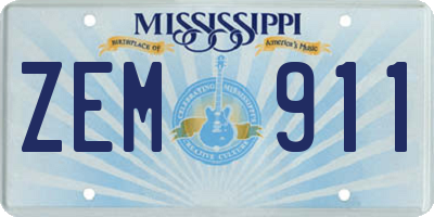MS license plate ZEM911