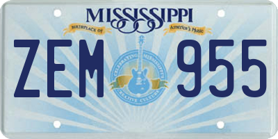 MS license plate ZEM955