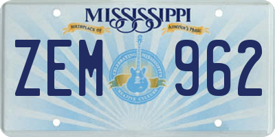 MS license plate ZEM962