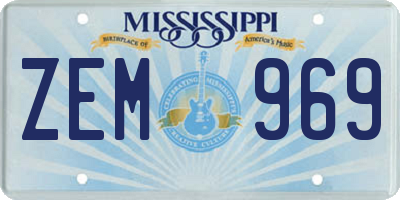 MS license plate ZEM969