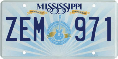 MS license plate ZEM971