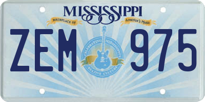 MS license plate ZEM975