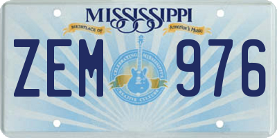 MS license plate ZEM976