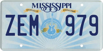 MS license plate ZEM979