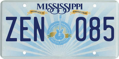 MS license plate ZEN085