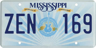 MS license plate ZEN169