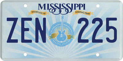 MS license plate ZEN225