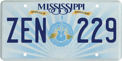 MS license plate ZEN229