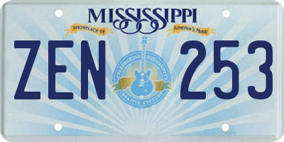 MS license plate ZEN253