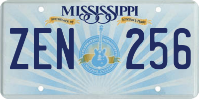 MS license plate ZEN256