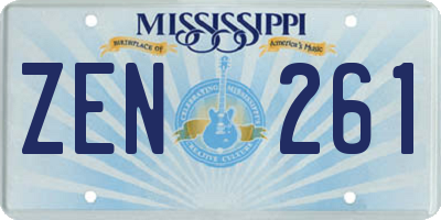 MS license plate ZEN261