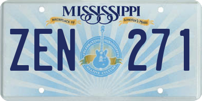 MS license plate ZEN271