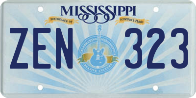 MS license plate ZEN323