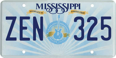 MS license plate ZEN325