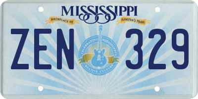 MS license plate ZEN329