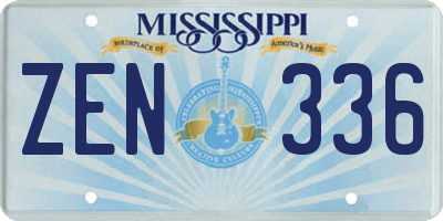 MS license plate ZEN336