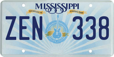 MS license plate ZEN338