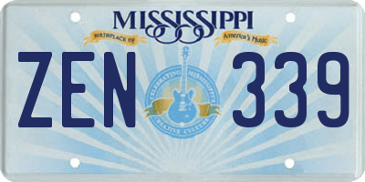 MS license plate ZEN339