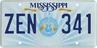 MS license plate ZEN341
