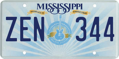 MS license plate ZEN344