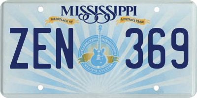 MS license plate ZEN369