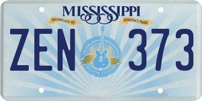 MS license plate ZEN373
