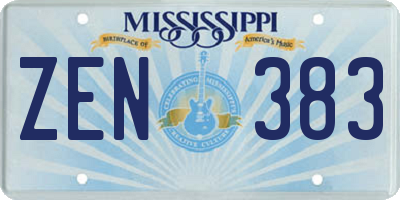 MS license plate ZEN383
