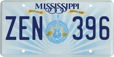 MS license plate ZEN396